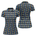 Funny Scissors Pattern Golf Polo Shirt, Golf Shirts For Women, Women's Golf Apparel