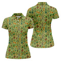 Tiki Zombie Hawaiian Golf Shirt, Hula Dancer Skull Pattern, Polo Shirts For Women
