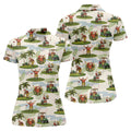 Santa Claus Golf Christmas Pattern Polo Shirt, Womens Golf Polo, Christmas Golf Shirt