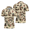 Vintage Hawaiian Pin Up Shark Tattoo Golf Shirt, Hawaiian Golf Shirt, Mens Golf Apparel