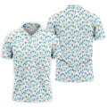 Watercolor Palm Tree Hawaiian Golf Shirt, Summer Vibe Men's Golf Shirt, Polo Shirts For Men