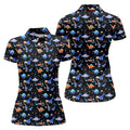 Colorful Dinosaur Hawaiian Golf Shirt, Cute Golf Outfit, Women's Golf Tops, Ladies Golf Shirts