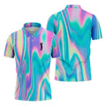 Shimmering Gradient Pattern Golf Shirts For Men, Polo Shirts For Men, Golfing Apparel
