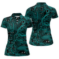 Circuit Board Pattern Hawaiian Golf Shirt, Women's Golf Tops, Ladies Golf Shirts
