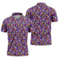 Cute Halloween Icon Pattern Golf Polo Shirt, Mens Golf Shirts, Hawaiian Golf Shirt