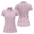 Middle Finger Pink Ribbon Breast Cancer Golf Shirt, Women’s Golf Polo, Ladies Golf Shirts