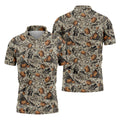 Vintage Pumpkin Skull Halloween Golf Shirt, Golf Shirts For Men, Golf Apparel For Men