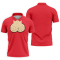 Red Funny Dickhead Faux Chest Golf Shirt, Golf Polo Shirts For Men, Mens Golf Apparel