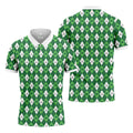 St Patrick's Day Shamrock Argyle Pattern Green And White Argyle Golf Shirt, Polo Shirts For Men, Golf Shirts For Men