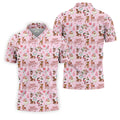 Festive Santa Pink Merry Christmas Golf Tops For Men, Christmas Golf Shirt, Men Golf Apparel