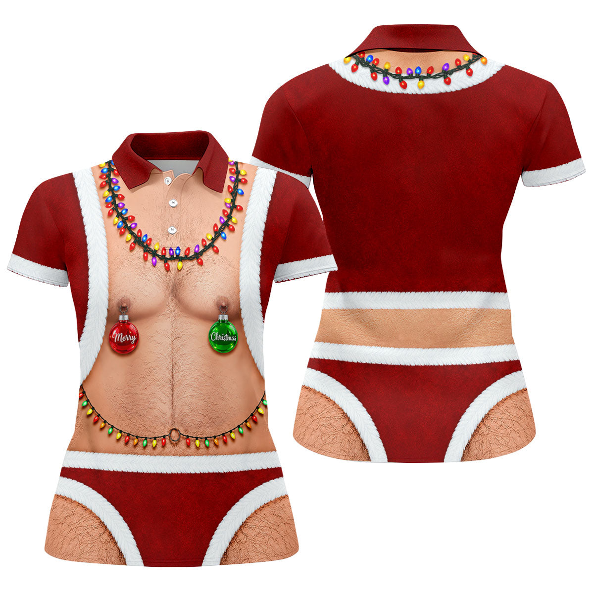Funny Santa Christmas Balls Golf Polo Shirt, Women’s Golf Polo, Golf Tops For Women