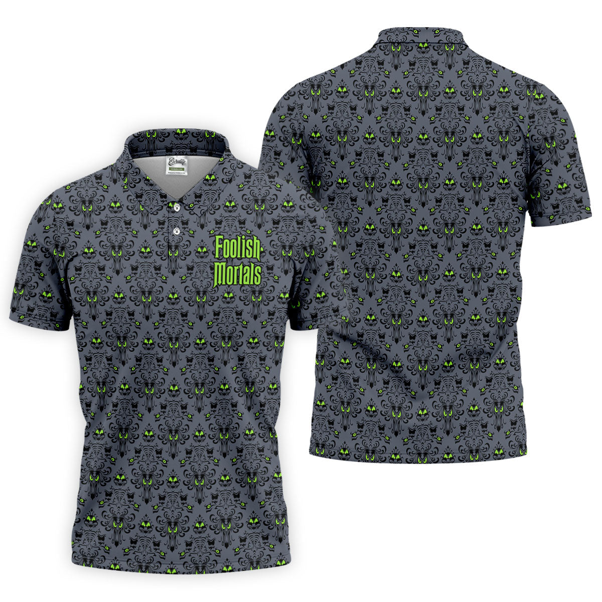 Foolish Mortals Haunted Halloween Polo Shirt, Printed Golf Shirts, Golf Apparel For Men