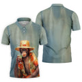 Tropical Monkey Mist Blue Hawaiian Golf Shirt, Men's Golf Shirt, Polo Shirts For Men