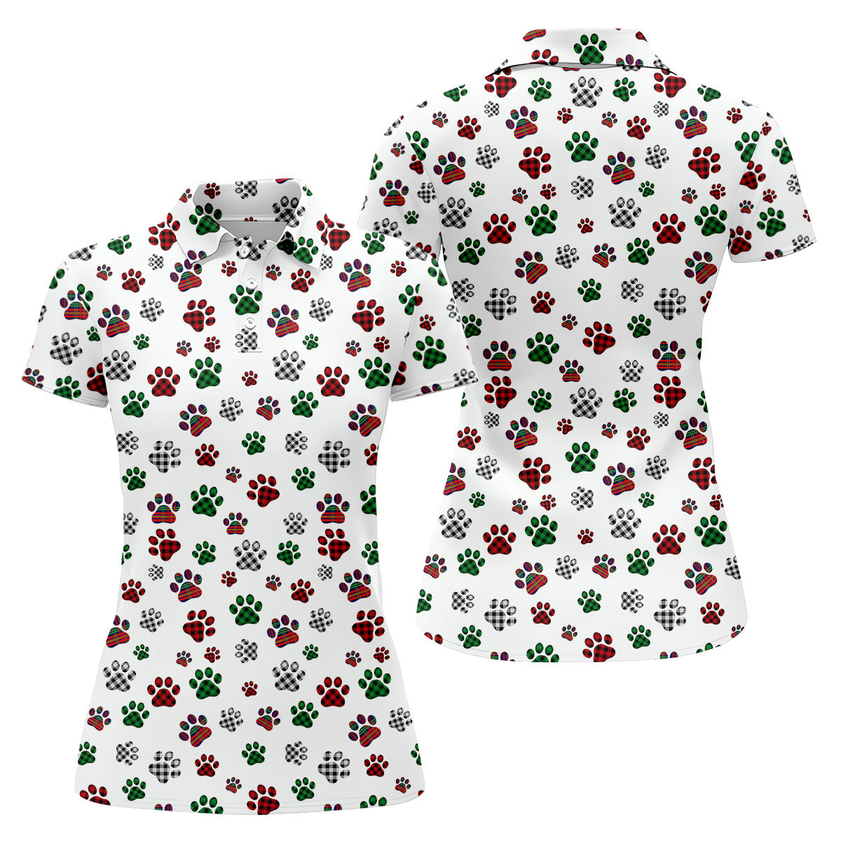 A Heartbeat At My Feet Paw Print Polo Shirt Dog Lover Gift, Ladies Golf Shirts, Golf Gifts For Women