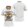 Skeleton Holding Taco And Margarita Hawaiian Golf Polo, Golf Tops For Men, Golfing Apparel