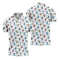 Christmas Characters Golf Pose Men's Funny Golf Shirts, Christmas Golf Shirt, Polo Shirts For Men