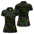 Black Neon Paint Splatter Golf Shirt, Women's Golf Tops, Performance Golf Shirt
