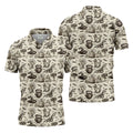 Halloween Witch Cat Pattern Men's Funny Golf Shirts, Unique Gift For Golfer, Polo For Men