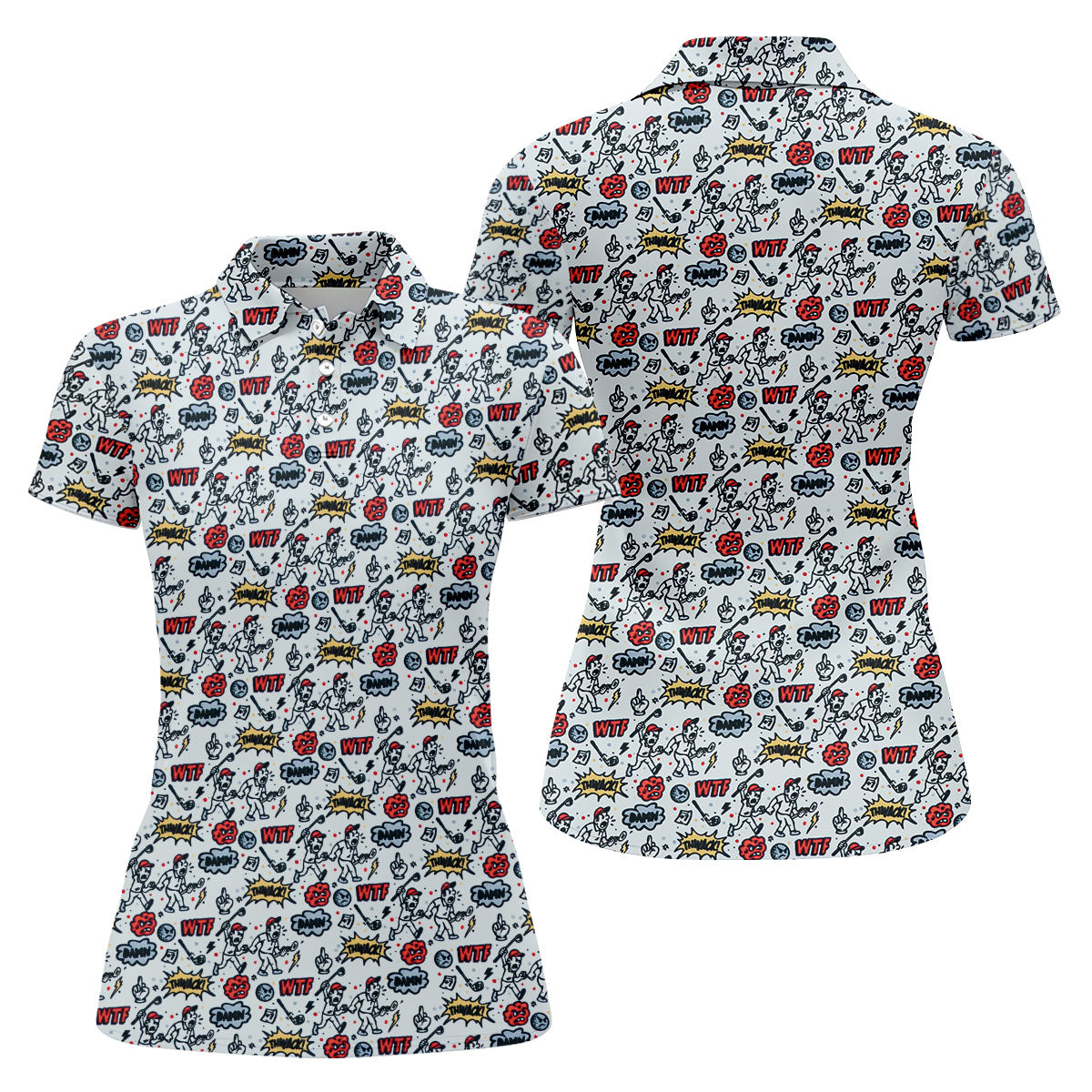Tropical Beach Golf Paradise Polo Shirt, Ladies Golf Tops, Women's Golf Apparel