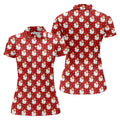Vintage Santa Claus Red Christmas Women's Golf Tops, Christmas Golf Shirt, Ladies Golf Polos, Golfing Apparel