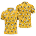 Realistic Flying Bees on Golden Honeycomb Hawaiian Golf Polo, Golf Tops For Men, Golfing Apparel