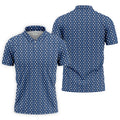 Blue Funny Middle Finger Golf Pattern Polo Shirt, Golf Polo Shirts For Men, Mens Golf Apparel