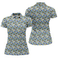 Funny Beer Pretzel Cleavage Pattern Golf Polo Shirt, Womens Golf Tops, Ladies Golf Top