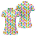 Pastel Easter Peeps Colorful Checkered Women Golf Top, Cute Golf Outfit, Ladies Golf Shirts