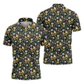 Trombones Floral Tropical Vibe Golf Tops For Men, Polo Shirts For Men, Golf Shirts For Men