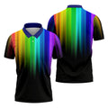 Rainbow Gradient LGBT Support Golf Tops For Men, Gay Pride Month Celebrate Golf Shirts For Men
