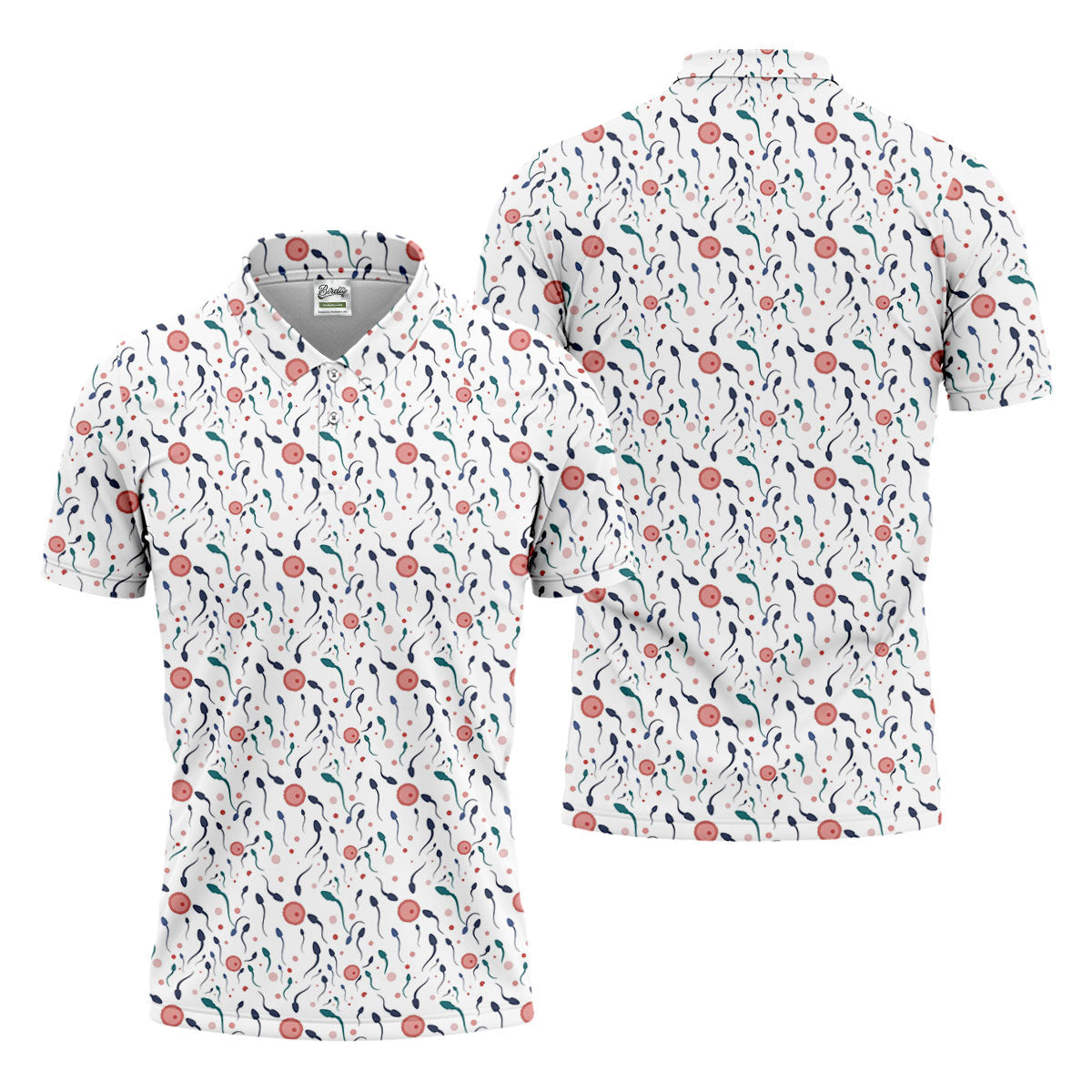 Funny Crazy Egg Fertilization White Golf Shirt, Golf Gifts For Valentine's Day, Polo Shirts For Men