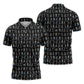 Rainbow Cancer Ribbon Stick Figure Golf Pattern Shirt, Printed Golf Shirts, Polo Shirts For Men