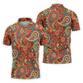 Paisley Design Golf Tops For Men, Boho Pattern Golf Shirts For Men, Polo Shirts For Men
