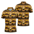 UFOs, Aliens and Cactus Desert Scene Hawaiian Golf Polo, Golf Tops For Men, Golfing Apparel