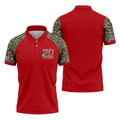 RED Friday Untill They Get Home Red Camo Golf Shirt, Veteran Memorial 250 Years Polo Shirts For Men
