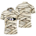 Cute Mummy Peeking Eyes BOO Halloween Golf Polo Shirt, Mens Golf Polo, Hawaiian Golf Shirt