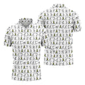 Stick Figure Golf Pose Autism Ribbon White Golf Shirt, Autism Awareness Colors Golf Shirts For Men