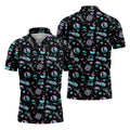 Flamingo Tropical Gradient Colors Retro Golf Shirt, Golf Tops For Men, Golf Shirts For Men