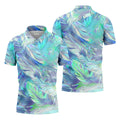 Pastel Gradient Feather Hawaiian Golf Shirt, Golf Tops For Men, Golf Shirts For Men