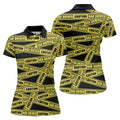 Funny Bad Driver Caution Tape Golf Polo Shirt, Golf Shirts For Women, Performance Golf Shirt