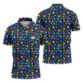 Awareness Understanding Acceptance Autism Puzzle Navy Men's Polo Shirt, Autism Awareness Shirt, Golf Shirts For Men