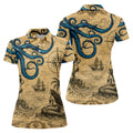 Mermaid Princess Vintage Nautical Hawaiian Golf Shirt, Women's Golf Tops, Ladies Golf Shirts