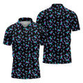 Suicide Prevention Awareness Ribbon Pattern Golf Polo Shirt, Mens Golf Polo, Golf Apparel For Men