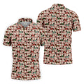 Christmas Dachshund Pink Checkered Golf Tops For Men, Christmas Golf Shirt, Polo Shirts For Men