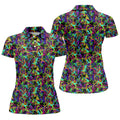 Colorful Abstract Golf Pattern Polo Shirt, Ladies Golf Shirt, Women's Golf Tops
