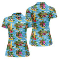 Hawaiian T Rex Surfboard Beach Hawaiian Golf Shirt, Golf Polo For Women, Printed Golf Shirt