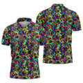 Colorful Abstract Golf Pattern Polo Shirt, Mens Golf Shirts, Hawaiian Golf Shirt