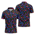 Neon Desert Cactus Buffalo Hawaiian Golf Shirt, Mens Golf Polo, Printed Golf Shirts