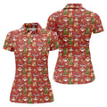 Tropical Santa Summer Christmas Pattern Polo Shirt, Womens Golf Polo, Christmas Shirt