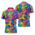 Liquid Marble Colorful Print Golf Tops For Men, Polo Shirts For Men, Golf Shirts For Men